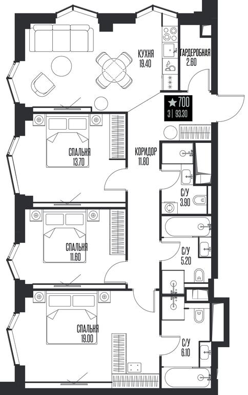 3-BD Apartment Sale, 93.3 sq. m. at Ice Towers, State Nature Reserve of Regional Significance Forest on the Samorodinka River, Moscow, Russia #1 3-BD Apartment Sale, 93.3 sq. m. at Ice Towers, State Nature Reserve of Regional Significance Forest on the Samorodinka River, Moscow, Russia #1