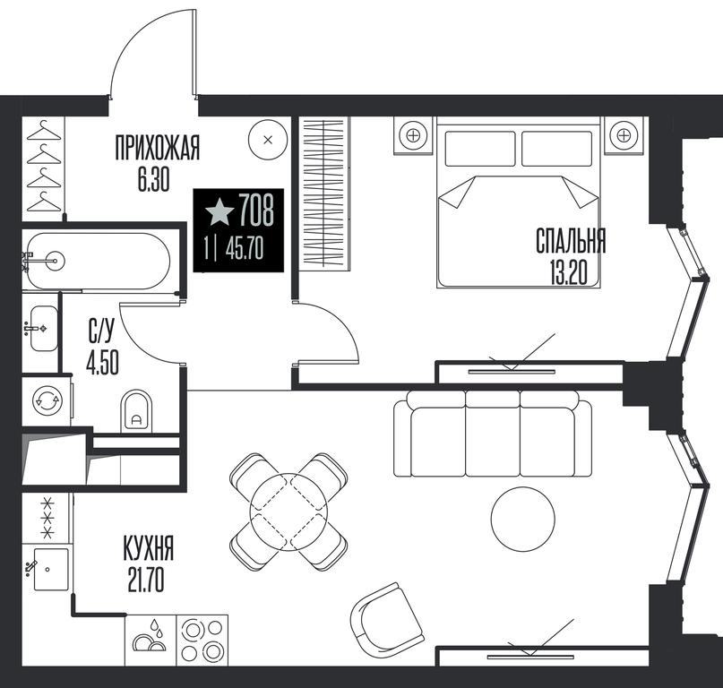 1-BD Apartment Sale, 45.7 sq. m. at Ice Towers, State Nature Reserve of Regional Significance Forest on the Samorodinka River, Moscow, Russia #1 1-BD Apartment Sale, 45.7 sq. m. at Ice Towers, State Nature Reserve of Regional Significance Forest on the Samorodinka River, Moscow, Russia #1