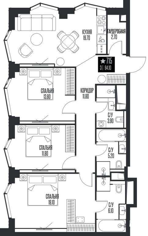 3-BD Apartment Sale, 94.1 sq. m. at Ice Towers, State Nature Reserve of Regional Significance Forest on the Samorodinka River, Moscow, Russia #1 3-BD Apartment Sale, 94.1 sq. m. at Ice Towers, State Nature Reserve of Regional Significance Forest on the Samorodinka River, Moscow, Russia #1