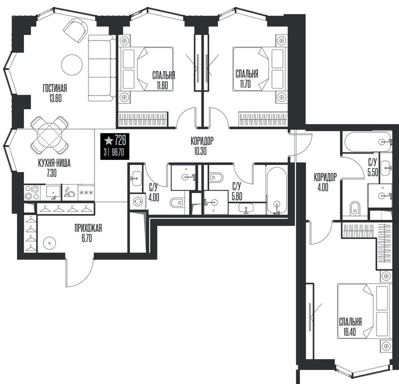 3-BD Apartment Sale, 96.7 sq. m. at Ice Towers, State Nature Reserve of Regional Significance Forest on the Samorodinka River, Moscow, Russia #1 3-BD Apartment Sale, 96.7 sq. m. at Ice Towers, State Nature Reserve of Regional Significance Forest on the Samorodinka River, Moscow, Russia #1