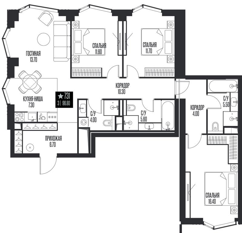 3-BD Apartment Sale, 96.8平方米 at Ice Towers, State Nature Reserve of Regional Significance Forest on the Samorodinka River, Moscow, Russia #1 3-BD Apartment Sale, 96.8平方米 at Ice Towers, State Nature Reserve of Regional Significance Forest on the Samorodinka River, Moscow, Russia #1