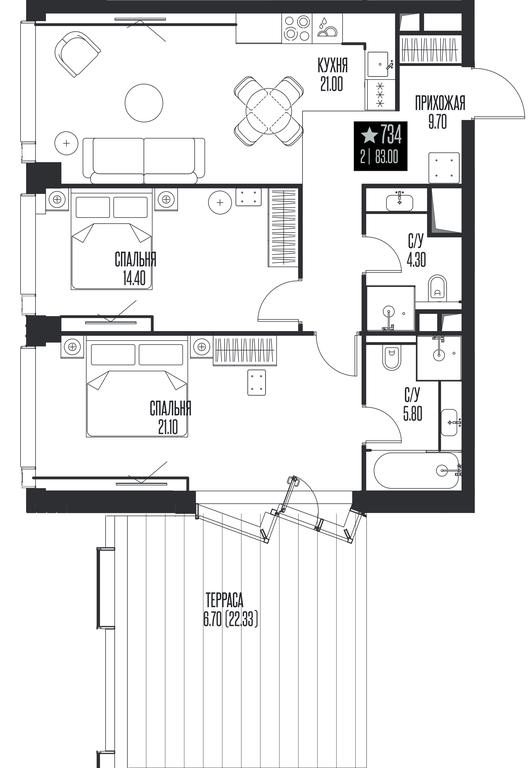 2-BD Apartment Sale, 83 sq. m. at Ice Towers, State Nature Reserve of Regional Significance Forest on the Samorodinka River, Moscow, Russia #1 2-BD Apartment Sale, 83 sq. m. at Ice Towers, State Nature Reserve of Regional Significance Forest on the Samorodinka River, Moscow, Russia #1