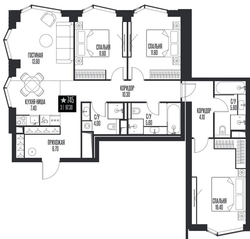 3-BD Apartment Sale, 97.3平方米 at Ice Towers, State Nature Reserve of Regional Significance Forest on the Samorodinka River, Moscow, Russia #1 3-BD Apartment Sale, 97.3平方米 at Ice Towers, State Nature Reserve of Regional Significance Forest on the Samorodinka River, Moscow, Russia #1