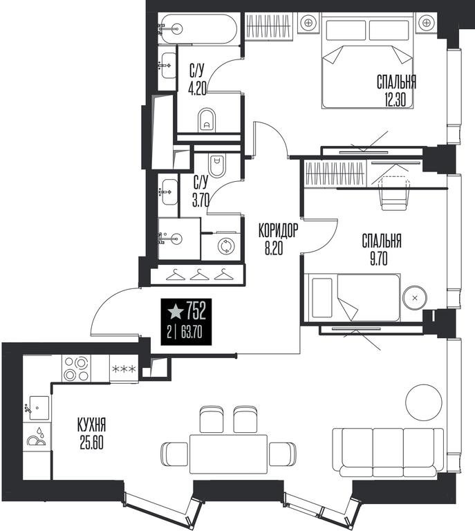 2-BD Apartment Sale, 63.7平方米 at Ice Towers, State Nature Reserve of Regional Significance Forest on the Samorodinka River, Moscow, Russia #1 2-BD Apartment Sale, 63.7平方米 at Ice Towers, State Nature Reserve of Regional Significance Forest on the Samorodinka River, Moscow, Russia #1
