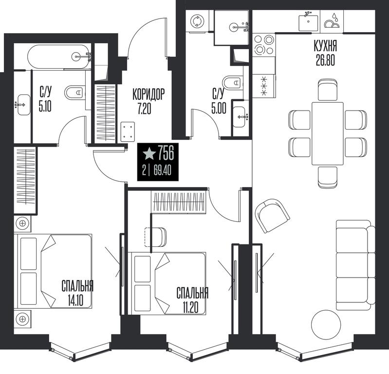 2-BD Apartment Sale, 69.4 sq. m. at Ice Towers, State Nature Reserve of Regional Significance Forest on the Samorodinka River, Moscow, Russia #1 2-BD Apartment Sale, 69.4 sq. m. at Ice Towers, State Nature Reserve of Regional Significance Forest on the Samorodinka River, Moscow, Russia #1