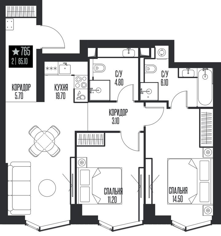 2-BD Apartment Sale, 65.1平方米 at Ice Towers, State Nature Reserve of Regional Significance Forest on the Samorodinka River, Moscow, Russia #1 2-BD Apartment Sale, 65.1平方米 at Ice Towers, State Nature Reserve of Regional Significance Forest on the Samorodinka River, Moscow, Russia #1