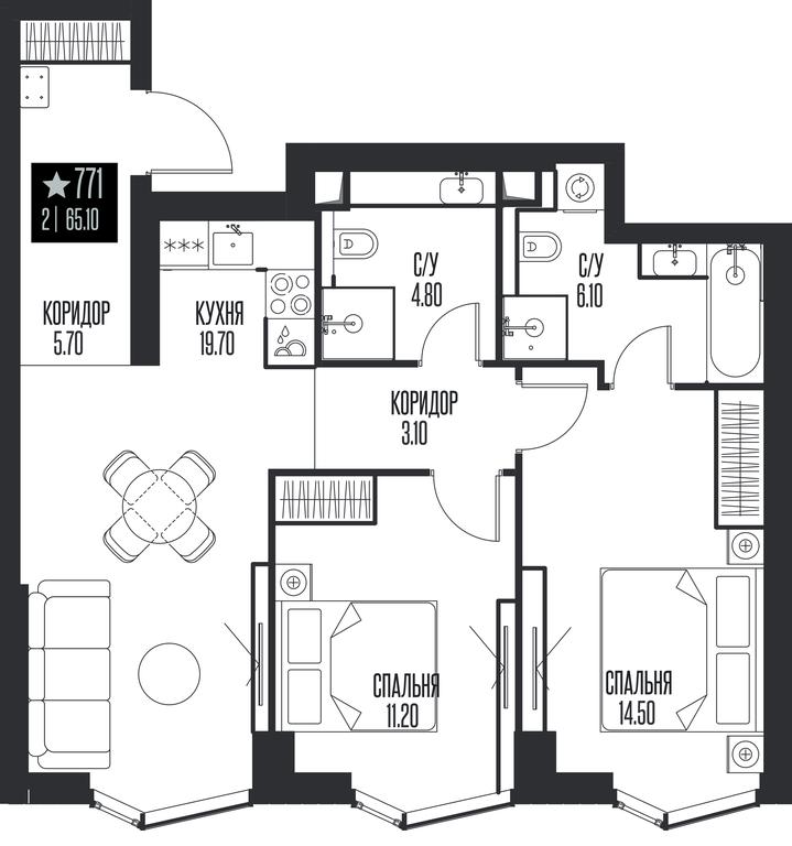 2-BD Apartment Sale, 65.1 sq. m. at Ice Towers, State Nature Reserve of Regional Significance Forest on the Samorodinka River, Moscow, Russia #1 2-BD Apartment Sale, 65.1 sq. m. at Ice Towers, State Nature Reserve of Regional Significance Forest on the Samorodinka River, Moscow, Russia #1