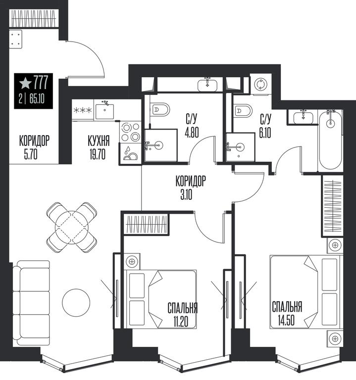 2-BD Apartment Sale, 65.1平方米 at Ice Towers, State Nature Reserve of Regional Significance Forest on the Samorodinka River, Moscow, Russia #1 2-BD Apartment Sale, 65.1平方米 at Ice Towers, State Nature Reserve of Regional Significance Forest on the Samorodinka River, Moscow, Russia #1
