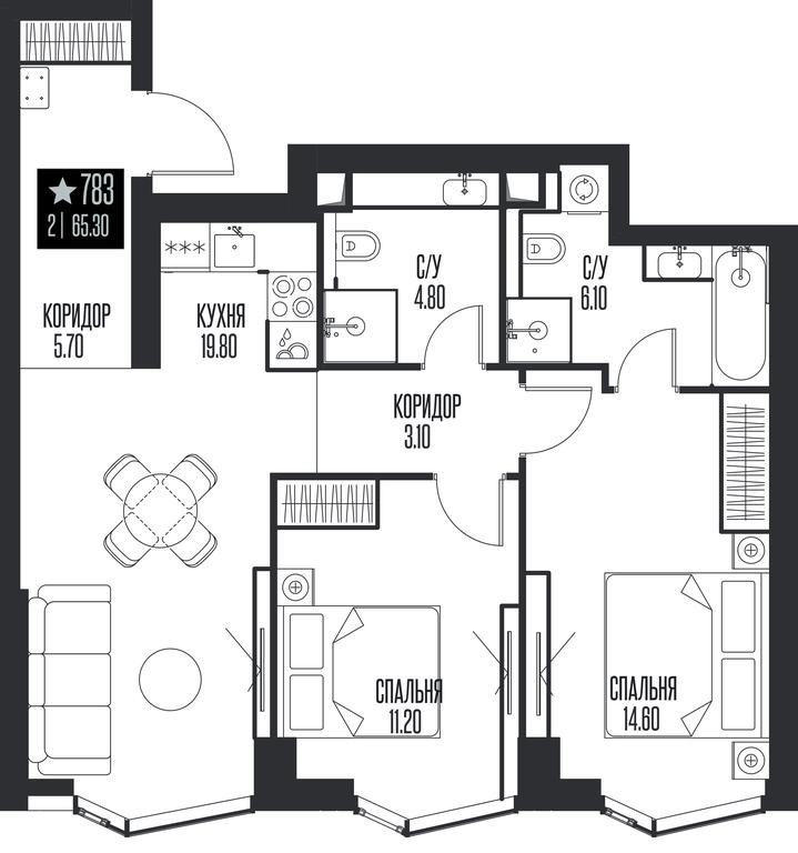 2-BD Apartment Sale, 65.3平方米 at Ice Towers, State Nature Reserve of Regional Significance Forest on the Samorodinka River, Moscow, Russia #1 2-BD Apartment Sale, 65.3平方米 at Ice Towers, State Nature Reserve of Regional Significance Forest on the Samorodinka River, Moscow, Russia #1