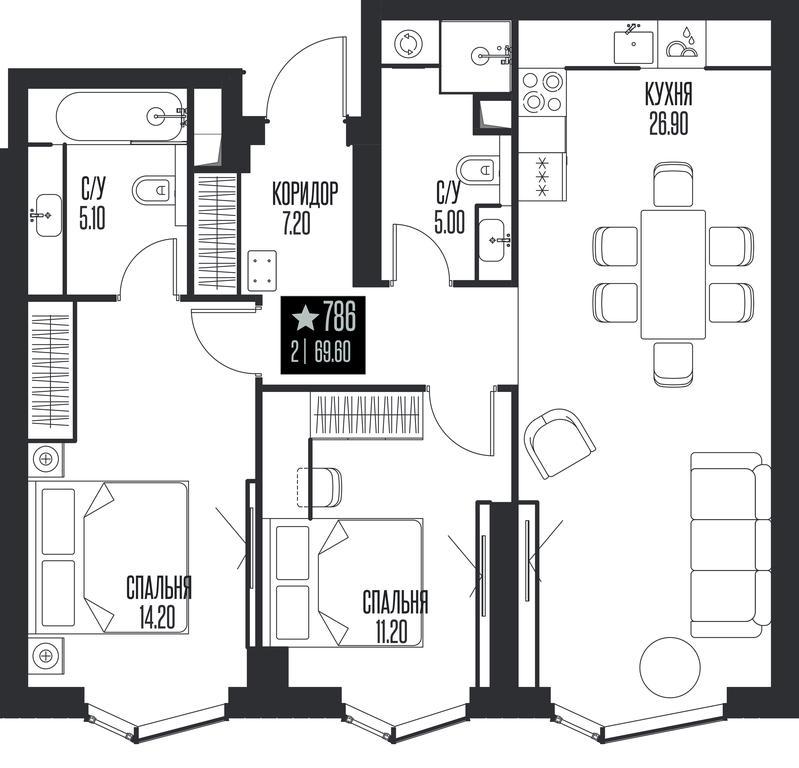 2-BD Apartment Sale, 69.6 sq. m. at Ice Towers, State Nature Reserve of Regional Significance Forest on the Samorodinka River, Moscow, Russia #1 2-BD Apartment Sale, 69.6 sq. m. at Ice Towers, State Nature Reserve of Regional Significance Forest on the Samorodinka River, Moscow, Russia #1