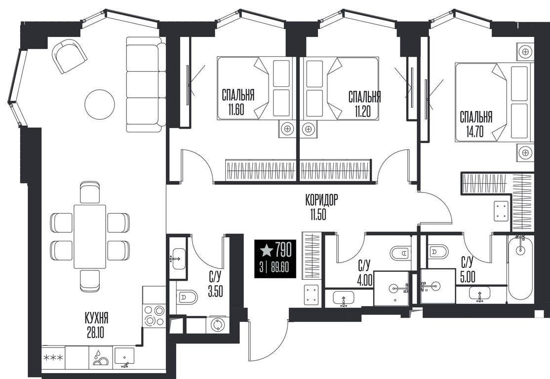 3-BD Apartment Sale, 89.6 sq. m. at Ice Towers, State Nature Reserve of Regional Significance Forest on the Samorodinka River, Moscow, Russia #1 3-BD Apartment Sale, 89.6 sq. m. at Ice Towers, State Nature Reserve of Regional Significance Forest on the Samorodinka River, Moscow, Russia #1