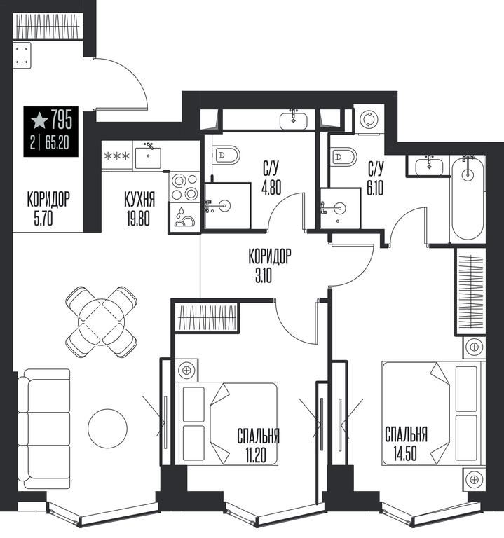 2-BD Apartment Sale, 65.2平方米 at Ice Towers, State Nature Reserve of Regional Significance Forest on the Samorodinka River, Moscow, Russia #1 2-BD Apartment Sale, 65.2平方米 at Ice Towers, State Nature Reserve of Regional Significance Forest on the Samorodinka River, Moscow, Russia #1