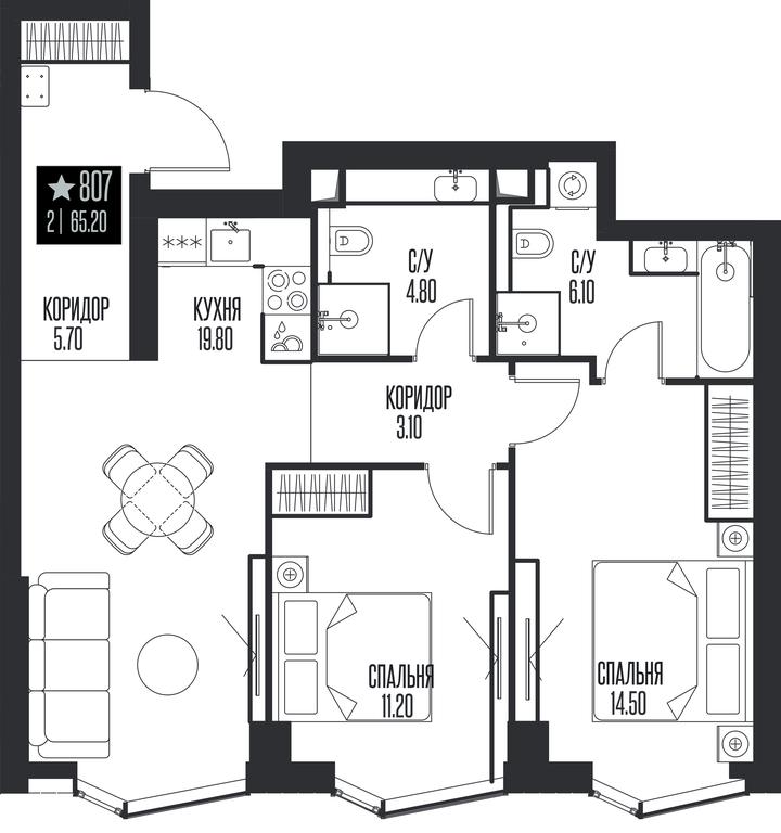 Продажа 2-комн. квартиры, 65,2 м² в ЖК «Ice Towers (Айс Товерс)», государственный природный заказник регионального значения Лес на реке Самородинке, Москва, Россия #1 Продажа 2-комн. квартиры, 65,2 м² в ЖК «Ice Towers (Айс Товерс)», государственный природный заказник регионального значения Лес на реке Самородинке, Москва, Россия #1