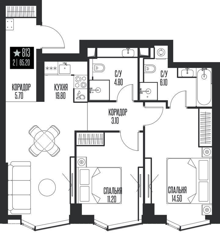 Продажа 2-комн. квартиры, 65,2 м² в ЖК «Ice Towers (Айс Товерс)», государственный природный заказник регионального значения Лес на реке Самородинке, Москва, Россия #1 Продажа 2-комн. квартиры, 65,2 м² в ЖК «Ice Towers (Айс Товерс)», государственный природный заказник регионального значения Лес на реке Самородинке, Москва, Россия #1