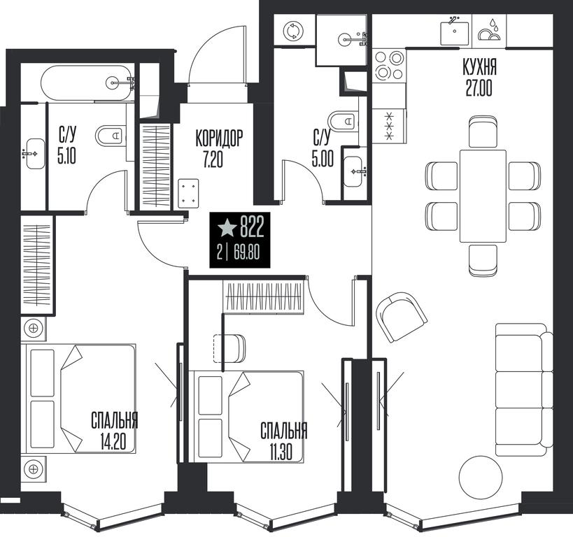 2-BD Apartment Sale, 69.8平方米 at Ice Towers, State Nature Reserve of Regional Significance Forest on the Samorodinka River, Moscow, Russia #1 2-BD Apartment Sale, 69.8平方米 at Ice Towers, State Nature Reserve of Regional Significance Forest on the Samorodinka River, Moscow, Russia #1