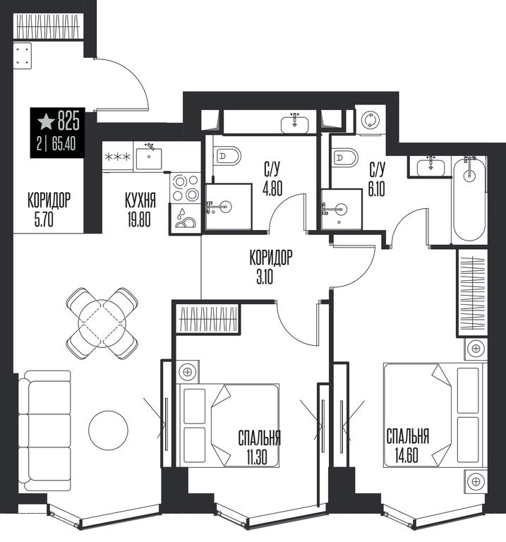 2-BD Apartment Sale, 65.4平方米 at Ice Towers, State Nature Reserve of Regional Significance Forest on the Samorodinka River, Moscow, Russia #1 2-BD Apartment Sale, 65.4平方米 at Ice Towers, State Nature Reserve of Regional Significance Forest on the Samorodinka River, Moscow, Russia #1