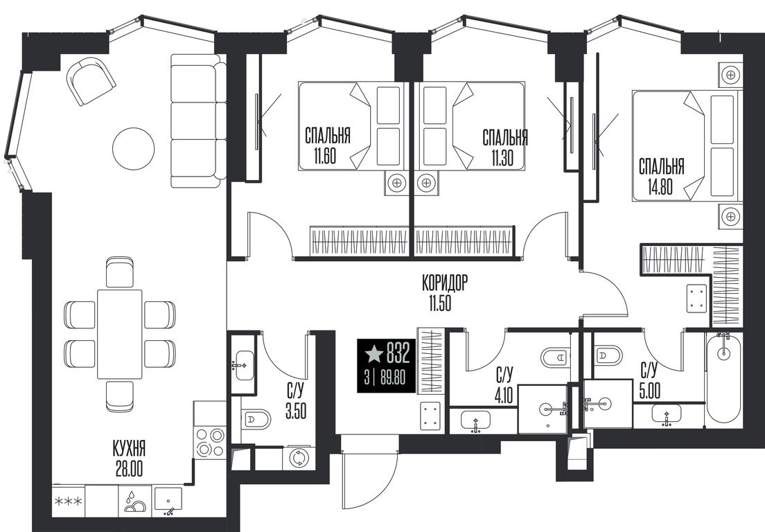 3-BD Apartment Sale, 89.8平方米 at Ice Towers, State Nature Reserve of Regional Significance Forest on the Samorodinka River, Moscow, Russia #1 3-BD Apartment Sale, 89.8平方米 at Ice Towers, State Nature Reserve of Regional Significance Forest on the Samorodinka River, Moscow, Russia #1