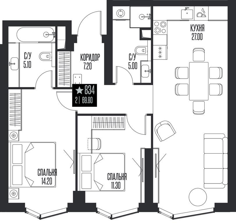 2-BD Apartment Sale, 69.8平方米 at Ice Towers, State Nature Reserve of Regional Significance Forest on the Samorodinka River, Moscow, Russia #1 2-BD Apartment Sale, 69.8平方米 at Ice Towers, State Nature Reserve of Regional Significance Forest on the Samorodinka River, Moscow, Russia #1
