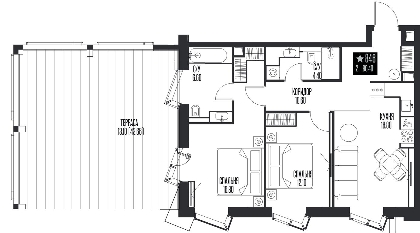 2-BD Apartment Sale, 80.4 sq. m. at Ice Towers, State Nature Reserve of Regional Significance Forest on the Samorodinka River, Moscow, Russia #1 2-BD Apartment Sale, 80.4 sq. m. at Ice Towers, State Nature Reserve of Regional Significance Forest on the Samorodinka River, Moscow, Russia #1