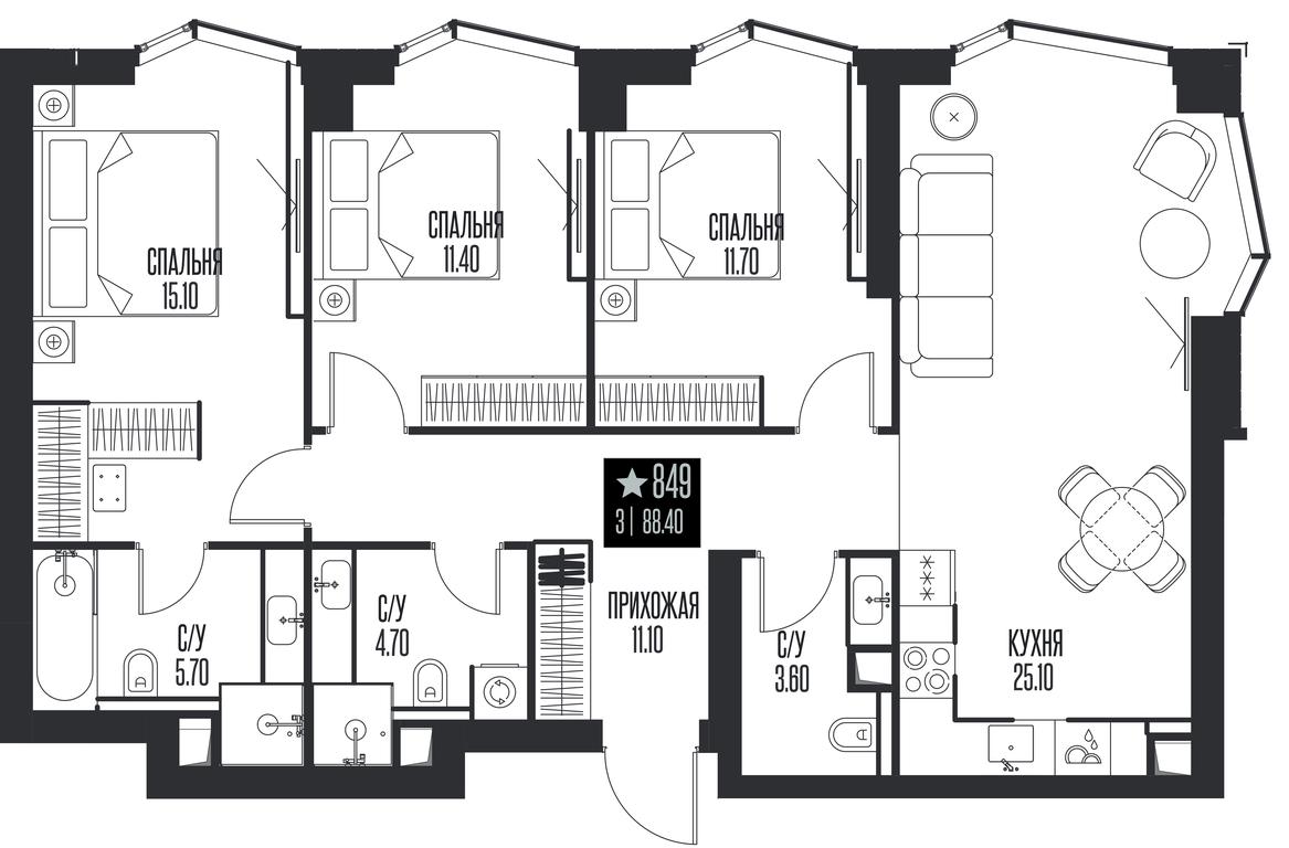 3-BD Apartment Sale, 88.4平方米 at Ice Towers, State Nature Reserve of Regional Significance Forest on the Samorodinka River, Moscow, Russia #1 3-BD Apartment Sale, 88.4平方米 at Ice Towers, State Nature Reserve of Regional Significance Forest on the Samorodinka River, Moscow, Russia #1