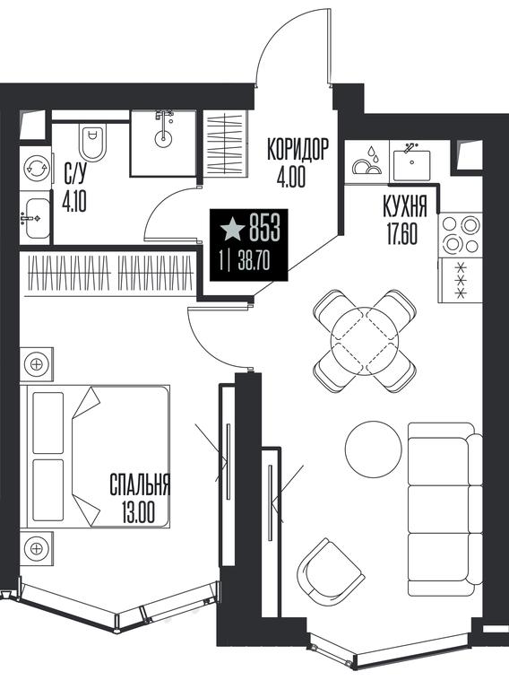 1-BD Apartment Sale, 38.7 sq. m. at Ice Towers, State Nature Reserve of Regional Significance Forest on the Samorodinka River, Moscow, Russia #1 1-BD Apartment Sale, 38.7 sq. m. at Ice Towers, State Nature Reserve of Regional Significance Forest on the Samorodinka River, Moscow, Russia #1