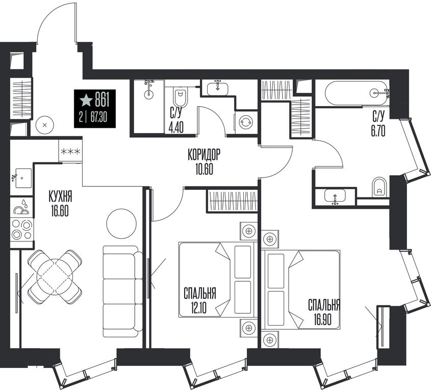 2-BD Apartment Sale, 67.3 sq. m. at Ice Towers, State Nature Reserve of Regional Significance Forest on the Samorodinka River, Moscow, Russia #1 2-BD Apartment Sale, 67.3 sq. m. at Ice Towers, State Nature Reserve of Regional Significance Forest on the Samorodinka River, Moscow, Russia #1