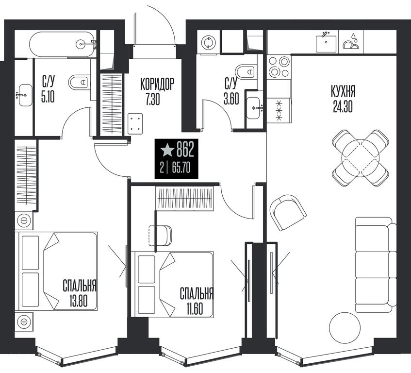 2-BD Apartment Sale, 65.7 sq. m. at Ice Towers, State Nature Reserve of Regional Significance Forest on the Samorodinka River, Moscow, Russia #1 2-BD Apartment Sale, 65.7 sq. m. at Ice Towers, State Nature Reserve of Regional Significance Forest on the Samorodinka River, Moscow, Russia #1