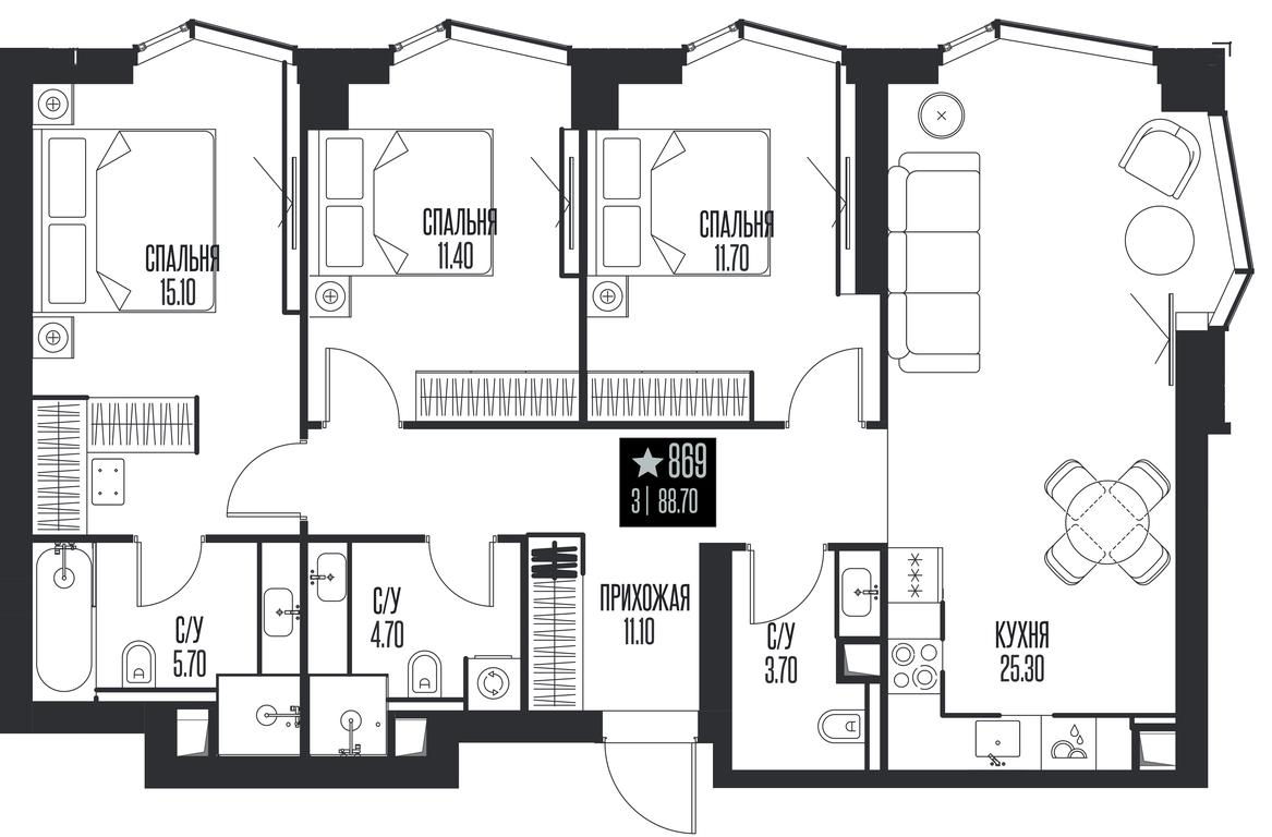 3-BD Apartment Sale, 88.7 sq. m. at Ice Towers, State Nature Reserve of Regional Significance Forest on the Samorodinka River, Moscow, Russia #1 3-BD Apartment Sale, 88.7 sq. m. at Ice Towers, State Nature Reserve of Regional Significance Forest on the Samorodinka River, Moscow, Russia #1