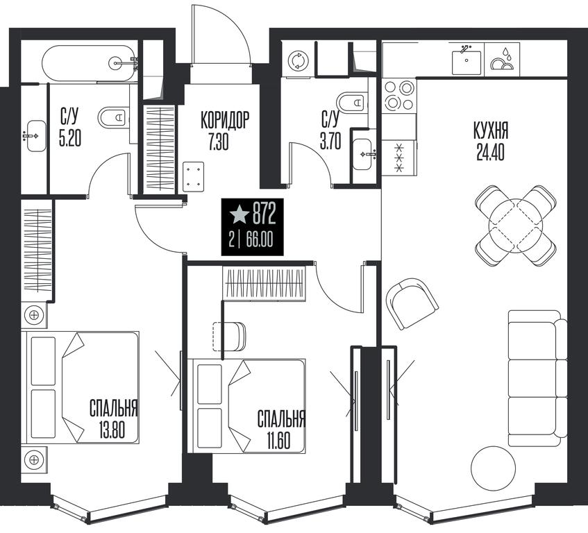 2-BD Apartment Sale, 66 sq. m. at Ice Towers, State Nature Reserve of Regional Significance Forest on the Samorodinka River, Moscow, Russia #1 2-BD Apartment Sale, 66 sq. m. at Ice Towers, State Nature Reserve of Regional Significance Forest on the Samorodinka River, Moscow, Russia #1