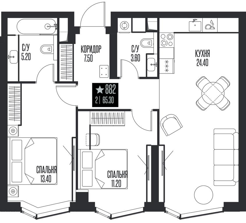 2-BD Apartment Sale, 65.3平方米 at Ice Towers, State Nature Reserve of Regional Significance Forest on the Samorodinka River, Moscow, Russia #1 2-BD Apartment Sale, 65.3平方米 at Ice Towers, State Nature Reserve of Regional Significance Forest on the Samorodinka River, Moscow, Russia #1