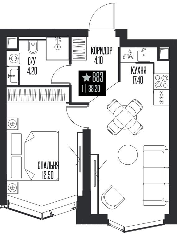 1-BD Apartment Sale, 38.2 sq. m. at Ice Towers, State Nature Reserve of Regional Significance Forest on the Samorodinka River, Moscow, Russia #1 1-BD Apartment Sale, 38.2 sq. m. at Ice Towers, State Nature Reserve of Regional Significance Forest on the Samorodinka River, Moscow, Russia #1