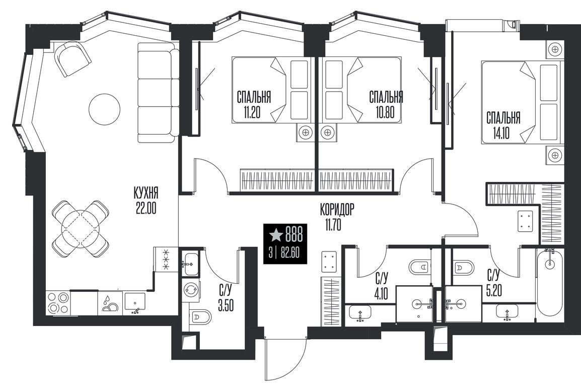 3-BD Apartment Sale, 82.6 sq. m. at Ice Towers, State Nature Reserve of Regional Significance Forest on the Samorodinka River, Moscow, Russia #1 3-BD Apartment Sale, 82.6 sq. m. at Ice Towers, State Nature Reserve of Regional Significance Forest on the Samorodinka River, Moscow, Russia #1