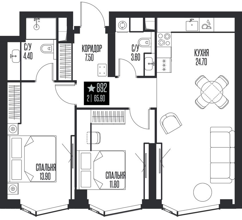 2-BD Apartment Sale, 65.9 sq. m. at Ice Towers, State Nature Reserve of Regional Significance Forest on the Samorodinka River, Moscow, Russia #1 2-BD Apartment Sale, 65.9 sq. m. at Ice Towers, State Nature Reserve of Regional Significance Forest on the Samorodinka River, Moscow, Russia #1