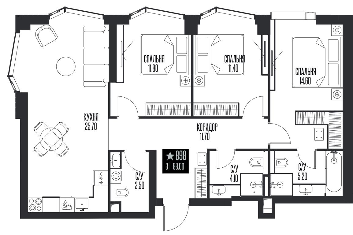 3-BD Apartment Sale, 88 sq. m. at Ice Towers, State Nature Reserve of Regional Significance Forest on the Samorodinka River, Moscow, Russia #1 3-BD Apartment Sale, 88 sq. m. at Ice Towers, State Nature Reserve of Regional Significance Forest on the Samorodinka River, Moscow, Russia #1
