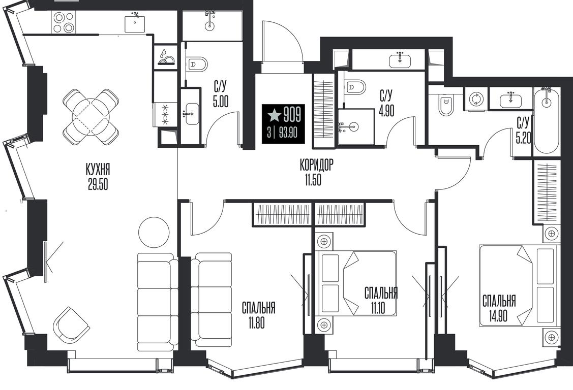 3-BD Apartment Sale, 93.9 sq. m. at Ice Towers, State Nature Reserve of Regional Significance Forest on the Samorodinka River, Moscow, Russia #1 3-BD Apartment Sale, 93.9 sq. m. at Ice Towers, State Nature Reserve of Regional Significance Forest on the Samorodinka River, Moscow, Russia #1