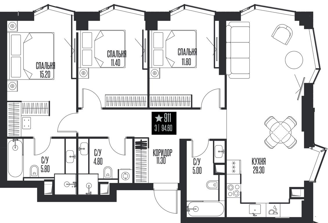 3-BD Apartment Sale, 94.6 sq. m. at Ice Towers, State Nature Reserve of Regional Significance Forest on the Samorodinka River, Moscow, Russia #1 3-BD Apartment Sale, 94.6 sq. m. at Ice Towers, State Nature Reserve of Regional Significance Forest on the Samorodinka River, Moscow, Russia #1