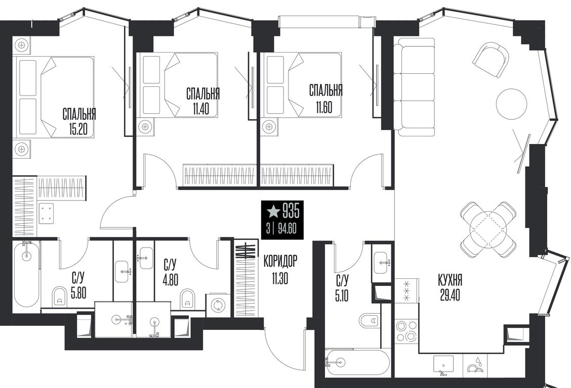 3-BD Apartment Sale, 94.6 sq. m. at Ice Towers, State Nature Reserve of Regional Significance Forest on the Samorodinka River, Moscow, Russia #1 3-BD Apartment Sale, 94.6 sq. m. at Ice Towers, State Nature Reserve of Regional Significance Forest on the Samorodinka River, Moscow, Russia #1