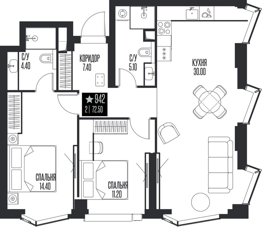 2-BD Apartment Sale, 72.5平方米 at Ice Towers, State Nature Reserve of Regional Significance Forest on the Samorodinka River, Moscow, Russia #1 2-BD Apartment Sale, 72.5平方米 at Ice Towers, State Nature Reserve of Regional Significance Forest on the Samorodinka River, Moscow, Russia #1