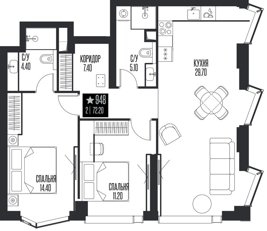 2-BD Apartment Sale, 72.2平方米 at Ice Towers, State Nature Reserve of Regional Significance Forest on the Samorodinka River, Moscow, Russia #1 2-BD Apartment Sale, 72.2平方米 at Ice Towers, State Nature Reserve of Regional Significance Forest on the Samorodinka River, Moscow, Russia #1