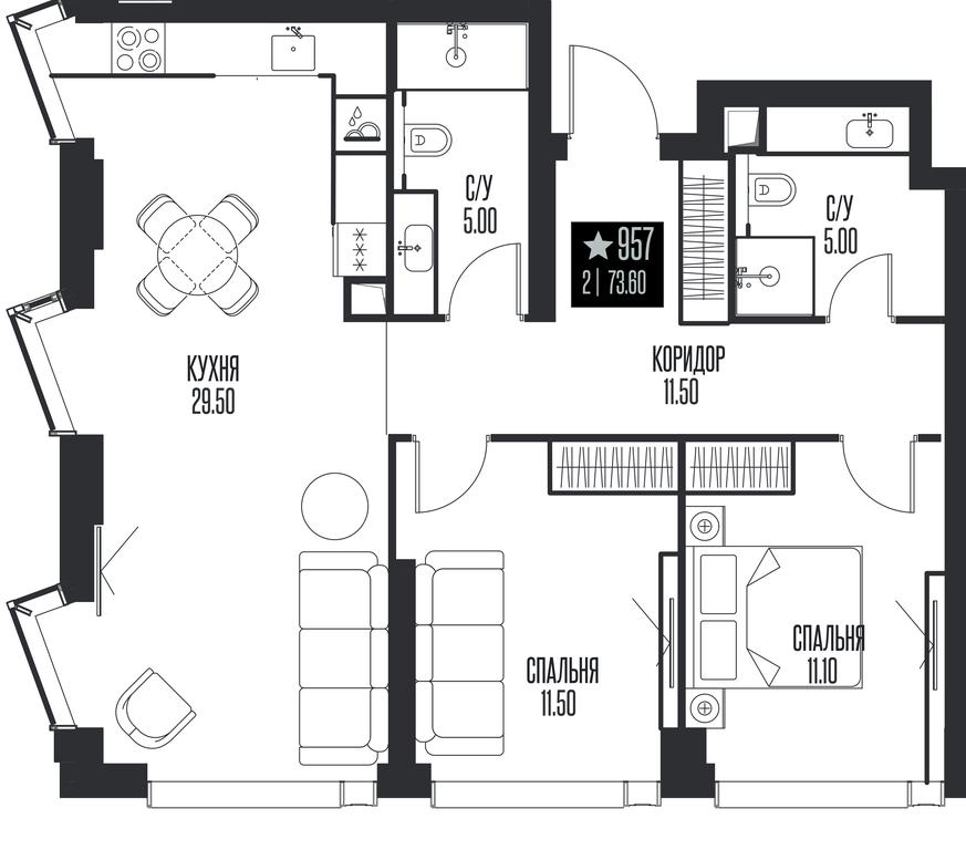 2-BD Apartment Sale, 73.6 sq. m. at Ice Towers, State Nature Reserve of Regional Significance Forest on the Samorodinka River, Moscow, Russia #1 2-BD Apartment Sale, 73.6 sq. m. at Ice Towers, State Nature Reserve of Regional Significance Forest on the Samorodinka River, Moscow, Russia #1