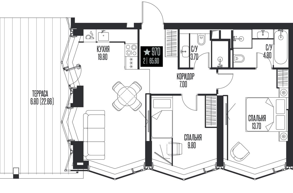 2-BD Apartment Sale, 65.6 sq. m. at Ice Towers, State Nature Reserve of Regional Significance Forest on the Samorodinka River, Moscow, Russia #1 2-BD Apartment Sale, 65.6 sq. m. at Ice Towers, State Nature Reserve of Regional Significance Forest on the Samorodinka River, Moscow, Russia #1