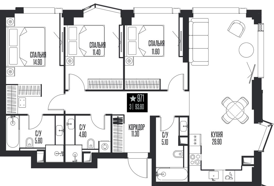 3-BD Apartment Sale, 93.8 sq. m. at Ice Towers, State Nature Reserve of Regional Significance Forest on the Samorodinka River, Moscow, Russia #1 3-BD Apartment Sale, 93.8 sq. m. at Ice Towers, State Nature Reserve of Regional Significance Forest on the Samorodinka River, Moscow, Russia #1