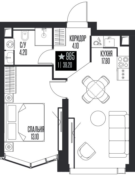 1-BD Apartment Sale, 39.2 sq. m. at Ice Towers, State Nature Reserve of Regional Significance Forest on the Samorodinka River, Moscow, Russia #1 1-BD Apartment Sale, 39.2 sq. m. at Ice Towers, State Nature Reserve of Regional Significance Forest on the Samorodinka River, Moscow, Russia #1