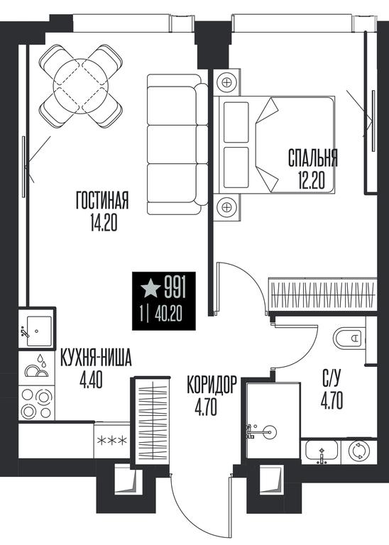 1-BD Apartment Sale, 40.2 sq. m. at Ice Towers, State Nature Reserve of Regional Significance Forest on the Samorodinka River, Moscow, Russia #1 1-BD Apartment Sale, 40.2 sq. m. at Ice Towers, State Nature Reserve of Regional Significance Forest on the Samorodinka River, Moscow, Russia #1