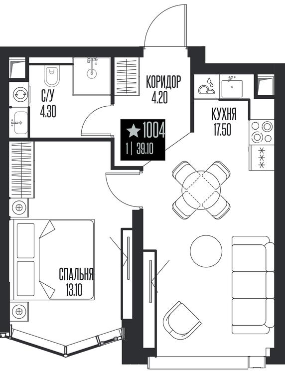 1-BD Apartment Sale, 39.1 sq. m. at Ice Towers, State Nature Reserve of Regional Significance Forest on the Samorodinka River, Moscow, Russia #1
