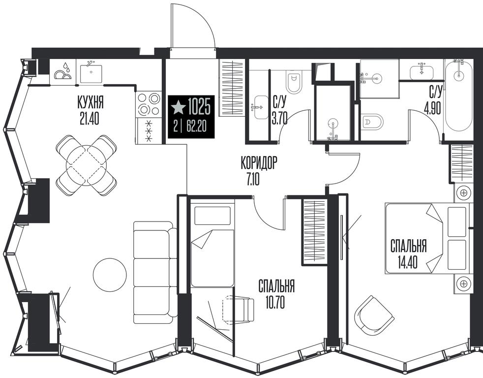 2-BD Apartment Sale, 62.2 sq. m. at Ice Towers, State Nature Reserve of Regional Significance Forest on the Samorodinka River, Moscow, Russia #1 2-BD Apartment Sale, 62.2 sq. m. at Ice Towers, State Nature Reserve of Regional Significance Forest on the Samorodinka River, Moscow, Russia #1
