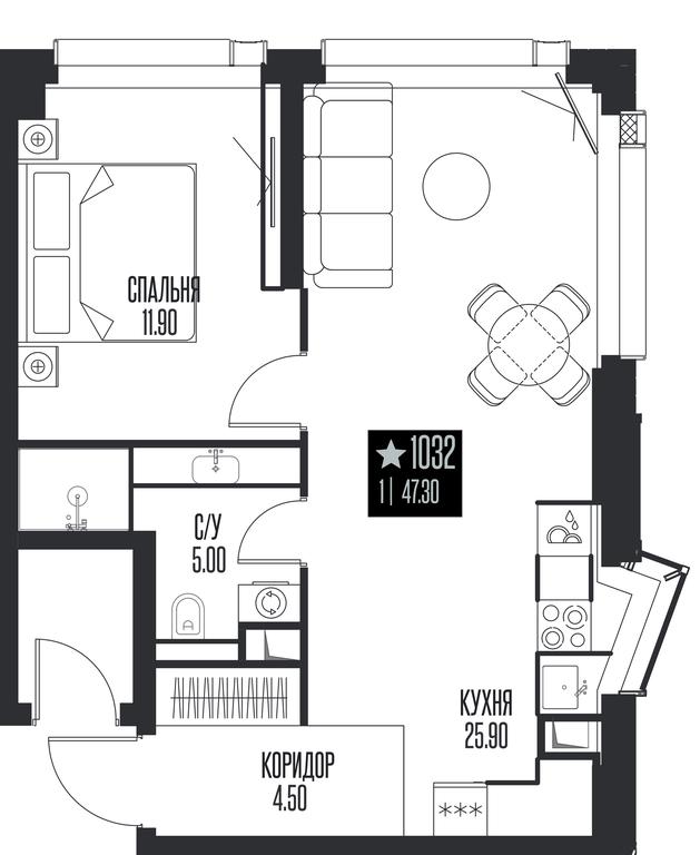 1-BD Apartment Sale, 47.3 sq. m. at Ice Towers, State Nature Reserve of Regional Significance Forest on the Samorodinka River, Moscow, Russia #1