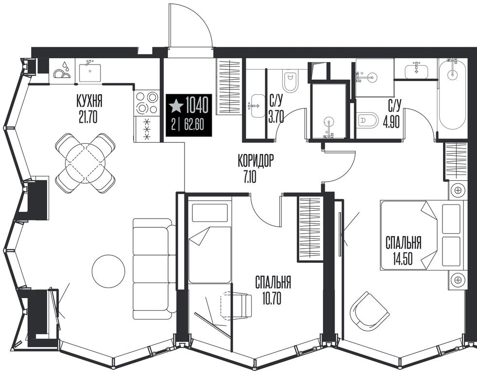 2-BD Apartment Sale, 62.6 sq. m. at Ice Towers, State Nature Reserve of Regional Significance Forest on the Samorodinka River, Moscow, Russia #1 2-BD Apartment Sale, 62.6 sq. m. at Ice Towers, State Nature Reserve of Regional Significance Forest on the Samorodinka River, Moscow, Russia #1