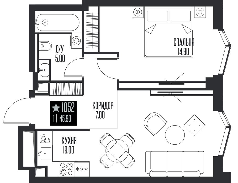 1-BD Apartment Sale, 45.9 sq. m. at Ice Towers, State Nature Reserve of Regional Significance Forest on the Samorodinka River, Moscow, Russia #1 1-BD Apartment Sale, 45.9 sq. m. at Ice Towers, State Nature Reserve of Regional Significance Forest on the Samorodinka River, Moscow, Russia #1