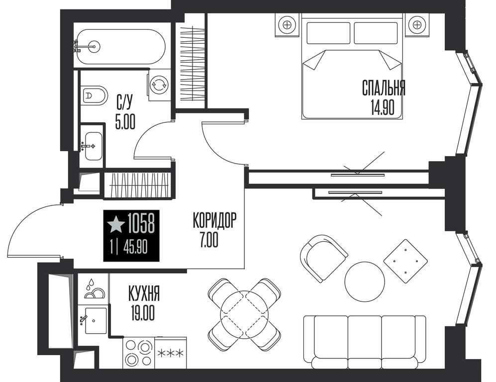 1-BD Apartment Sale, 45.9 sq. m. at Ice Towers, State Nature Reserve of Regional Significance Forest on the Samorodinka River, Moscow, Russia #1 1-BD Apartment Sale, 45.9 sq. m. at Ice Towers, State Nature Reserve of Regional Significance Forest on the Samorodinka River, Moscow, Russia #1